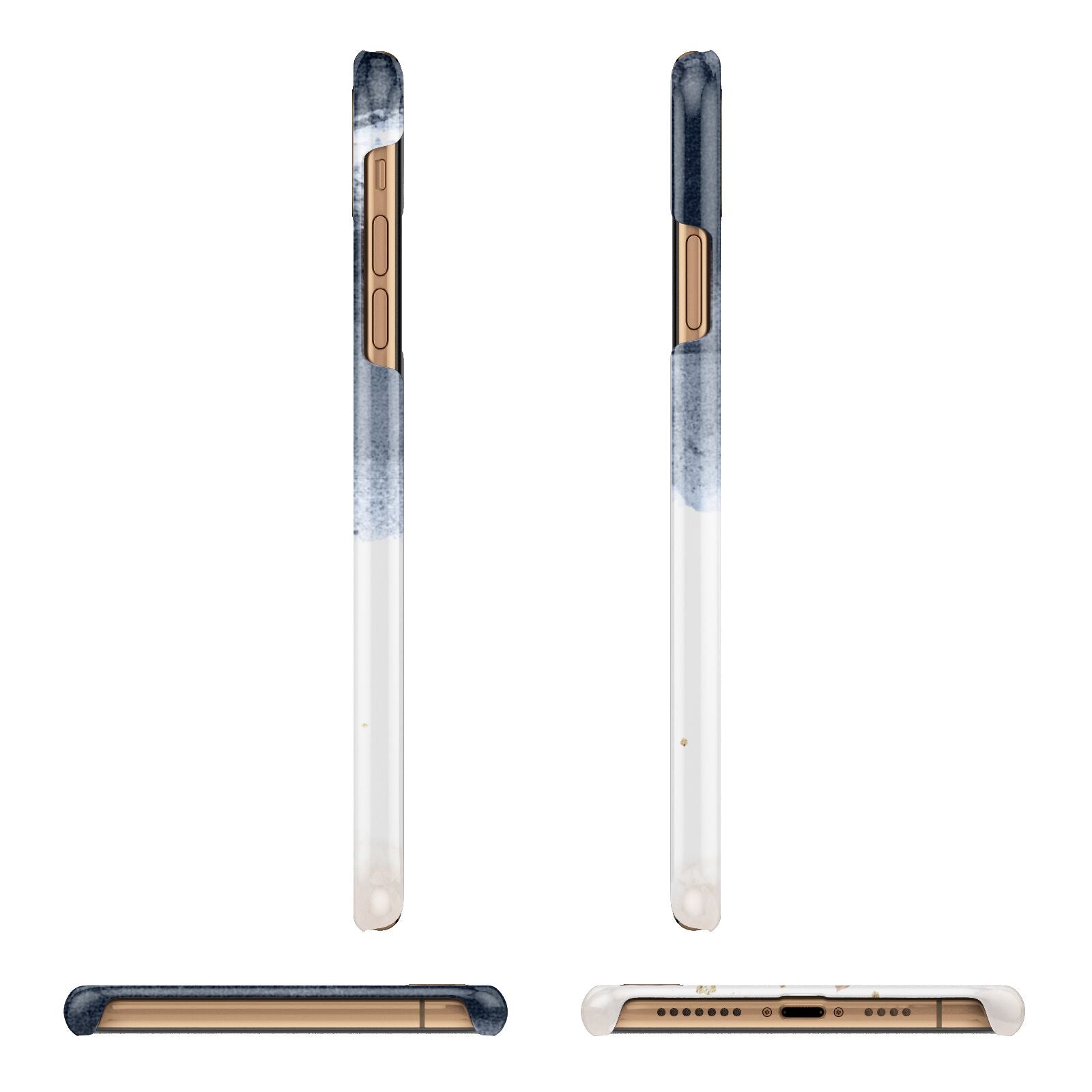 Personalised Blue Pink Watercolour iPhone 11 Pro Max 3D Snap Case Angle Images