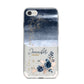Personalised Blue Pink Watercolour iPhone 8 Bumper Case on Silver iPhone