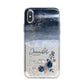Personalised Blue Pink Watercolour iPhone X Bumper Case on Silver iPhone Alternative Image 1