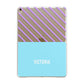 Personalised Blue Purple Stripes Apple iPad Gold Case
