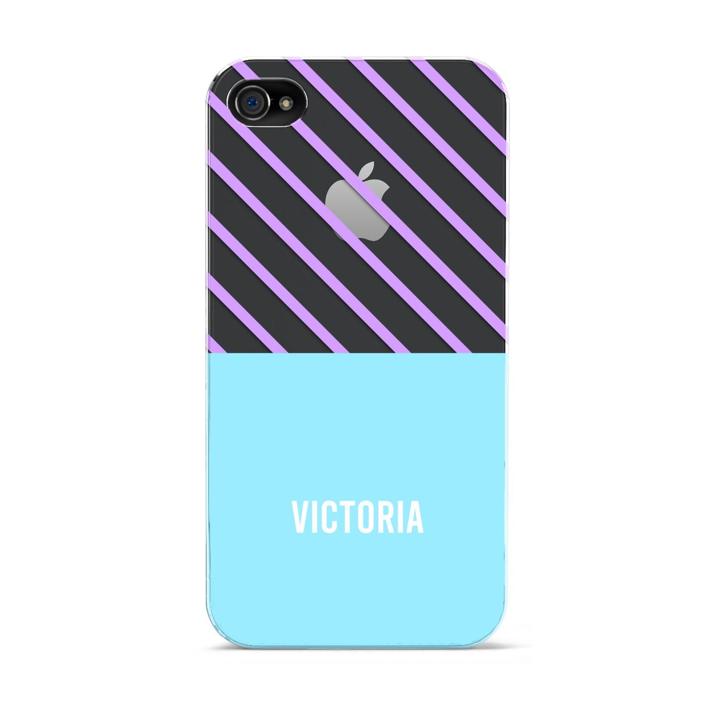 Personalised Blue Purple Stripes Apple iPhone 4s Case