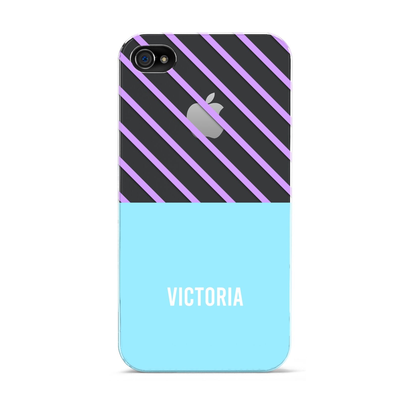 Personalised Blue Purple Stripes Apple iPhone 4s Case