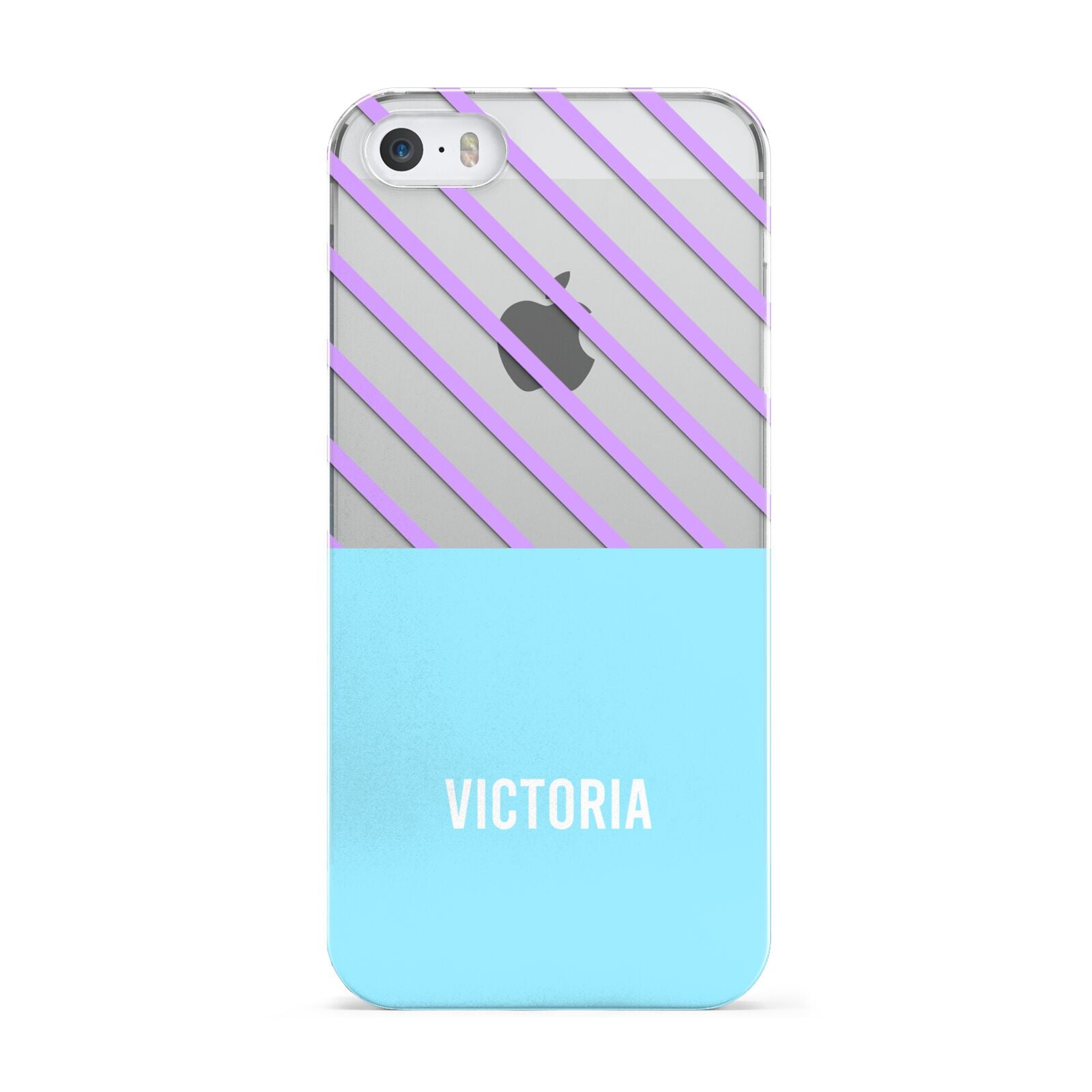 Personalised Blue Purple Stripes Apple iPhone 5 Case