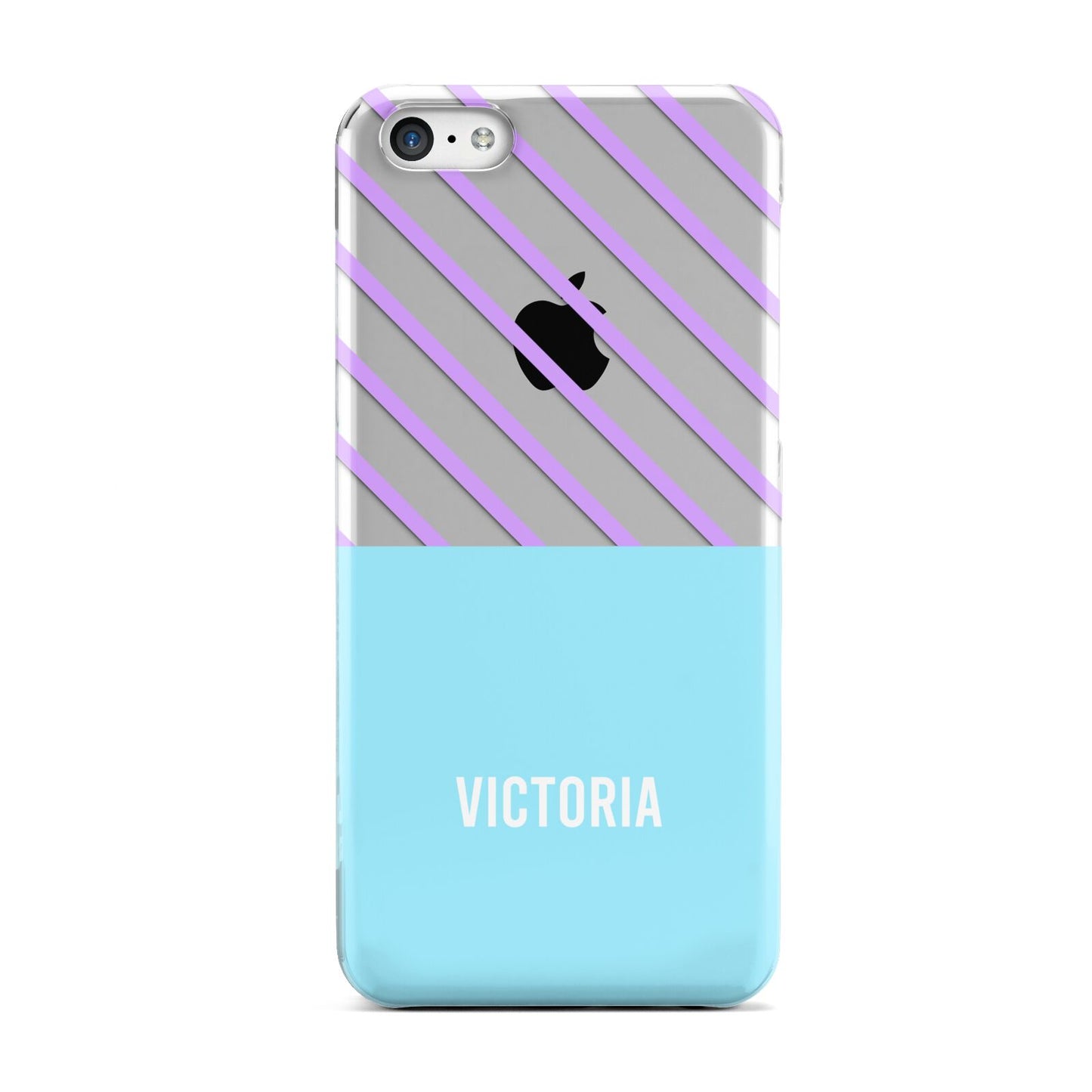 Personalised Blue Purple Stripes Apple iPhone 5c Case