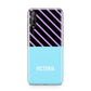 Personalised Blue Purple Stripes Huawei Enjoy 10s Phone Case