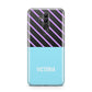 Personalised Blue Purple Stripes Huawei Mate 20 Lite