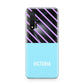 Personalised Blue Purple Stripes Huawei Nova 6 Phone Case