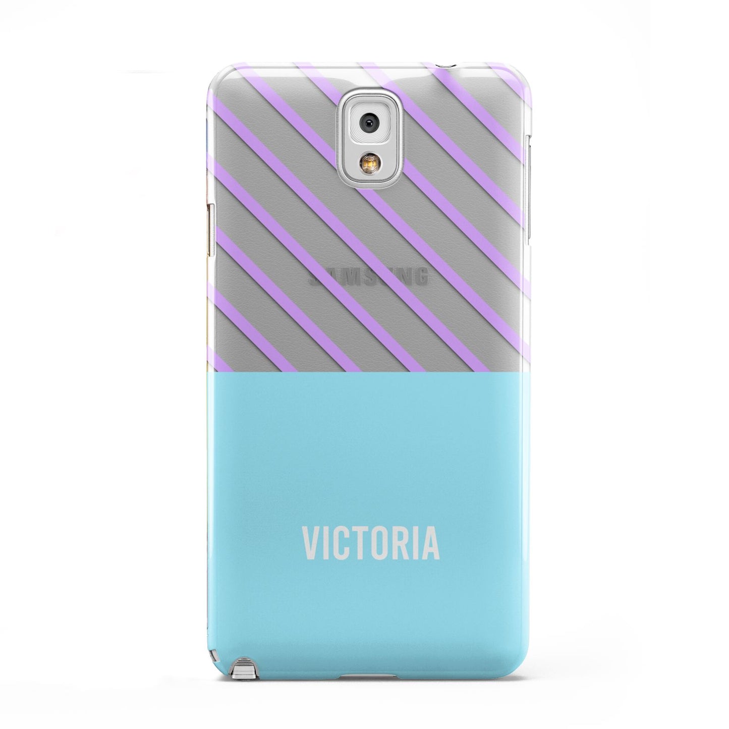 Personalised Blue Purple Stripes Samsung Galaxy Note 3 Case