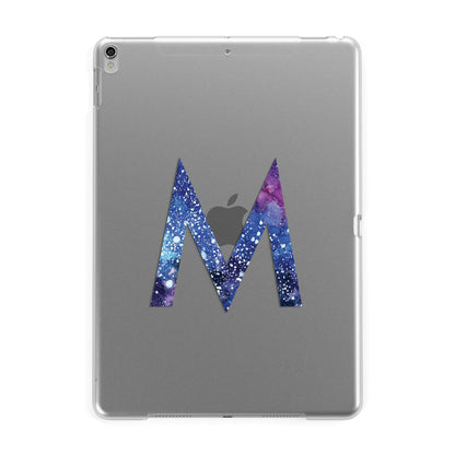 Personalised Blue Space Initial Clear Custom Apple iPad Silver Case