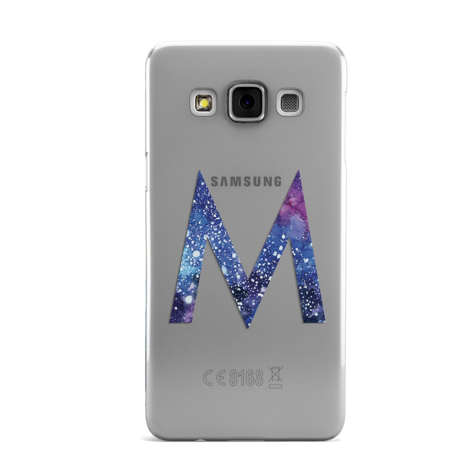 Personalised Blue Space Initial Clear Custom Samsung Galaxy A3 Case