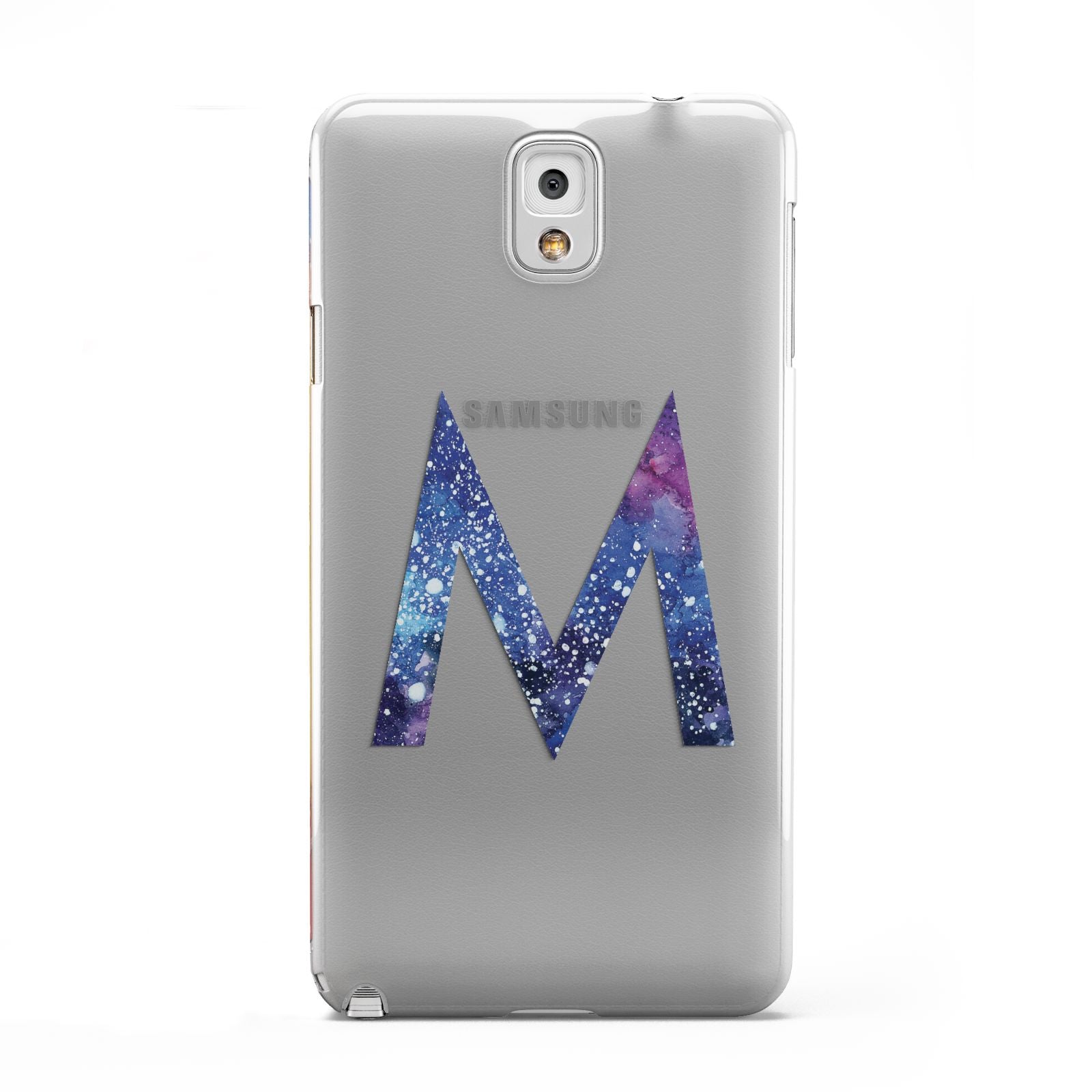Personalised Blue Space Initial Clear Custom Samsung Galaxy Note 3 Case