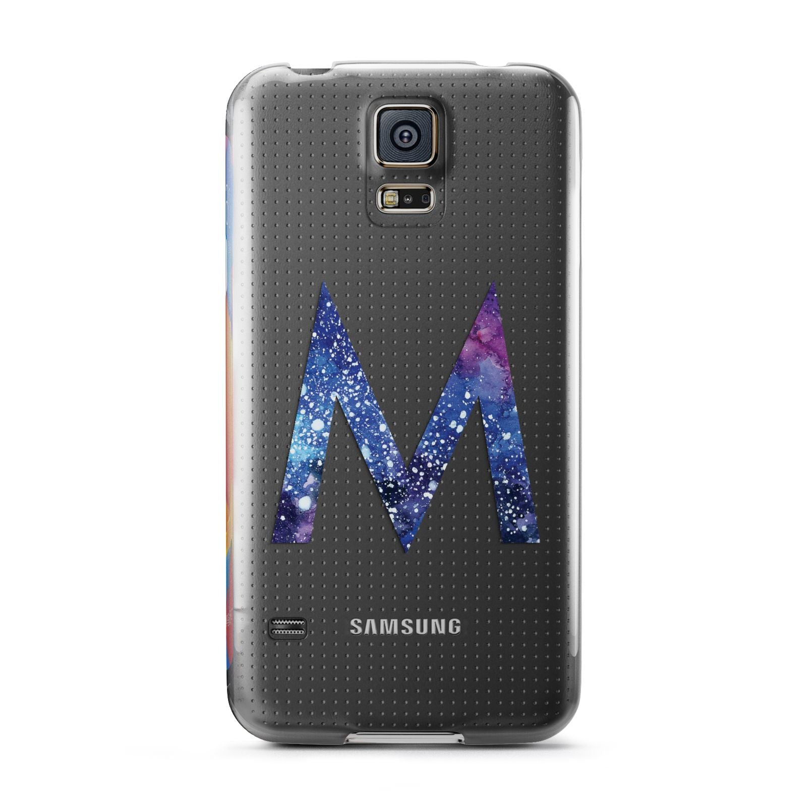 Personalised Blue Space Initial Clear Custom Samsung Galaxy S5 Case