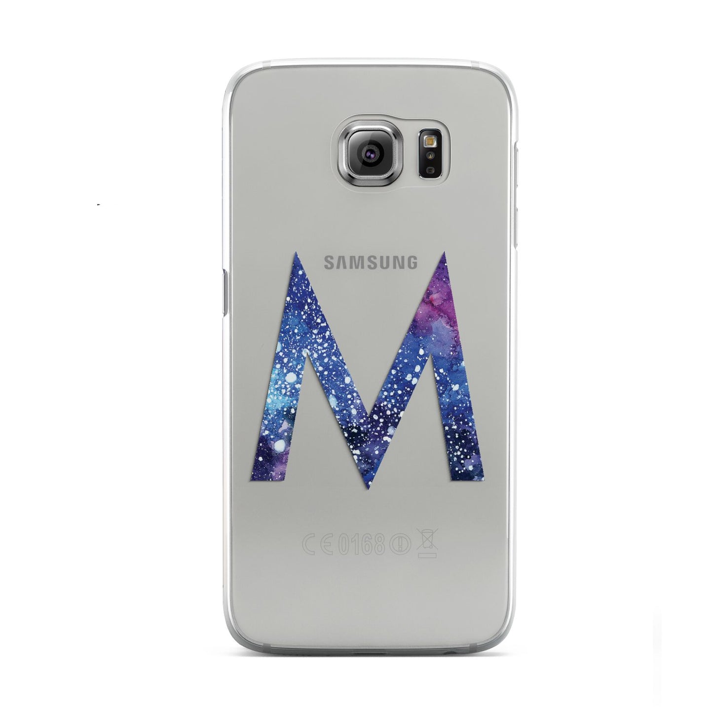 Personalised Blue Space Initial Clear Custom Samsung Galaxy S6 Case