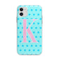 Personalised Blue Stars Apple iPhone 11 in White with Bumper Case