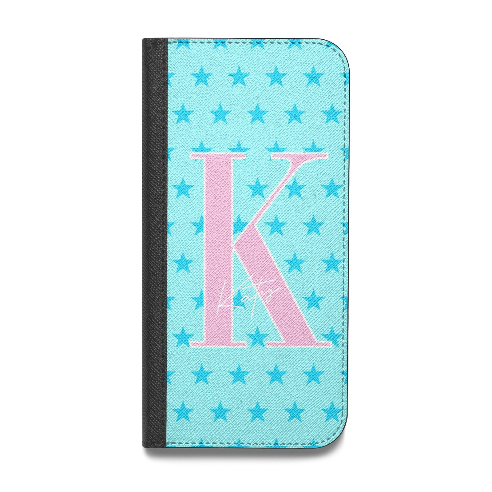Personalised Blue Stars Vegan Leather Flip Samsung Case