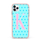Personalised Blue Stars iPhone 11 Pro Max Impact Pink Edge Case
