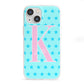 Personalised Blue Stars iPhone 13 Mini Clear Bumper Case