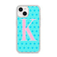 Personalised Blue Stars iPhone 14 Glitter Tough Case Starlight