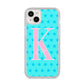 Personalised Blue Stars iPhone 14 Plus Glitter Tough Case Starlight