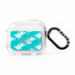 Personalised Blue White Tropical Foliage AirPods Clear Case 3rd Gen