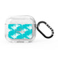 Personalised Blue White Tropical Foliage AirPods Glitter Case 3rd Gen