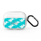 Personalised Blue White Tropical Foliage AirPods Pro Clear Case