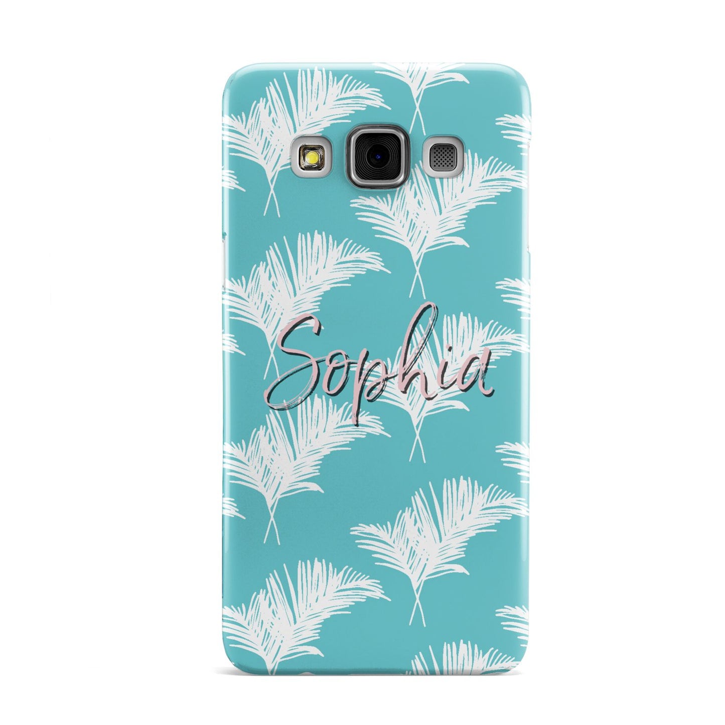 Personalised Blue White Tropical Foliage Samsung Galaxy A3 Case