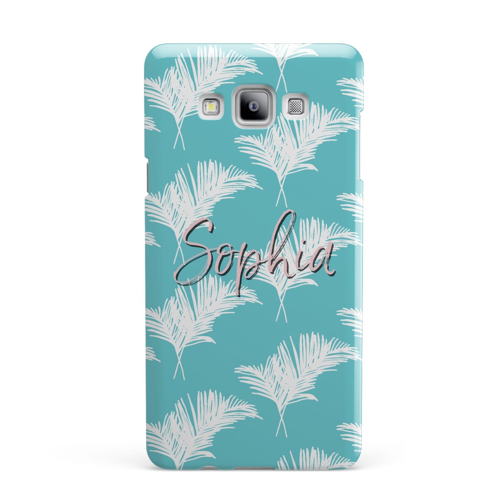 Personalised Blue White Tropical Foliage Samsung Galaxy A7 2015 Case
