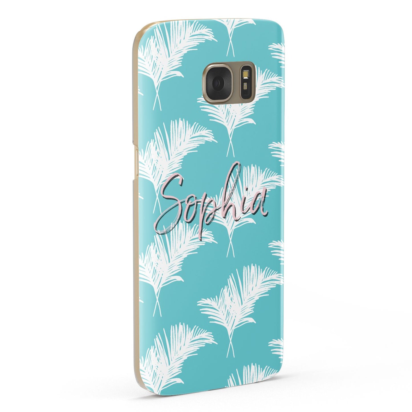 Personalised Blue White Tropical Foliage Samsung Galaxy Case Fourty Five Degrees