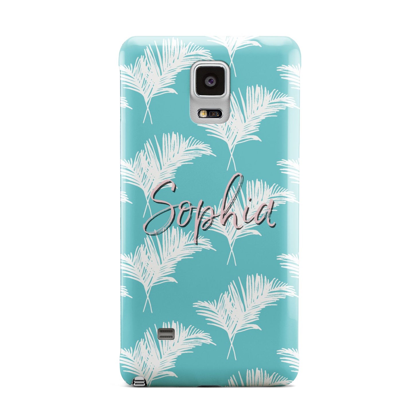 Personalised Blue White Tropical Foliage Samsung Galaxy Note 4 Case