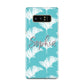 Personalised Blue White Tropical Foliage Samsung Galaxy Note 8 Case