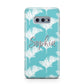 Personalised Blue White Tropical Foliage Samsung Galaxy S10E Case