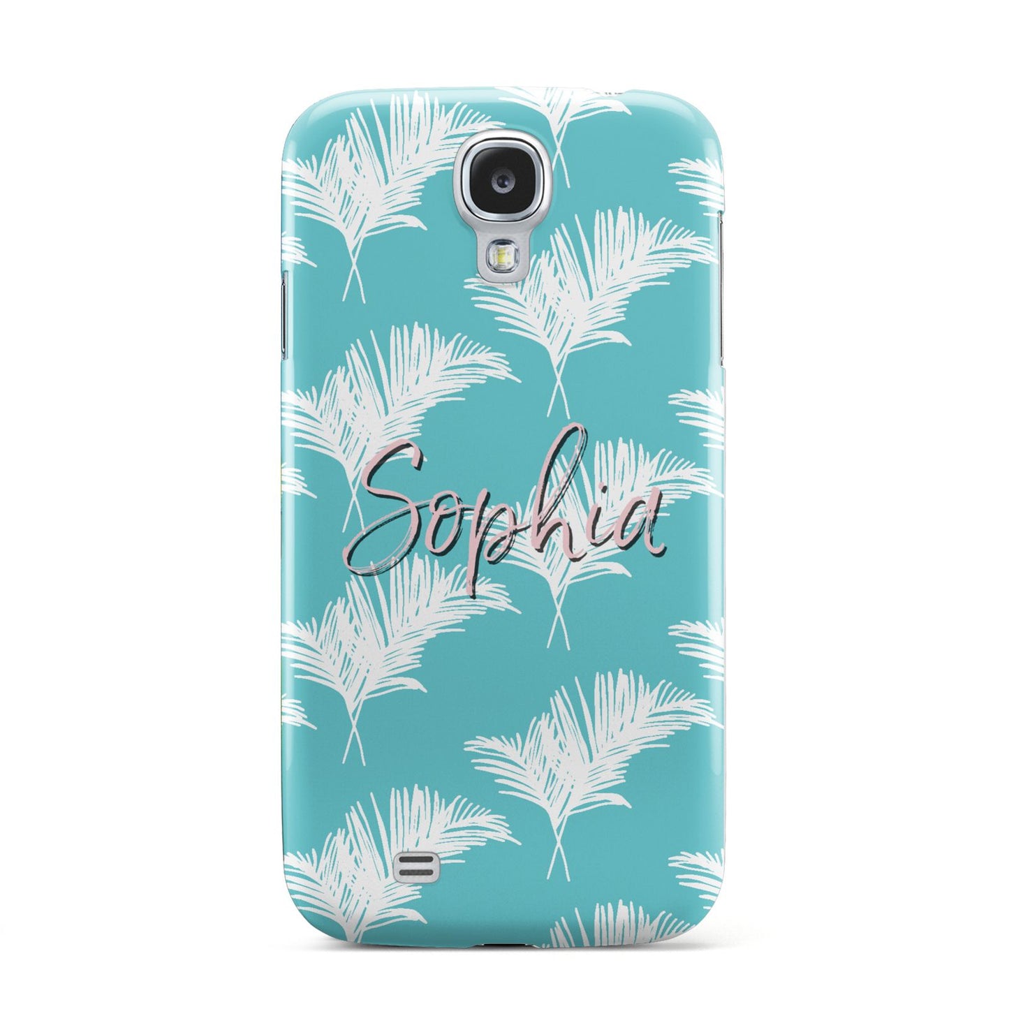 Personalised Blue White Tropical Foliage Samsung Galaxy S4 Case