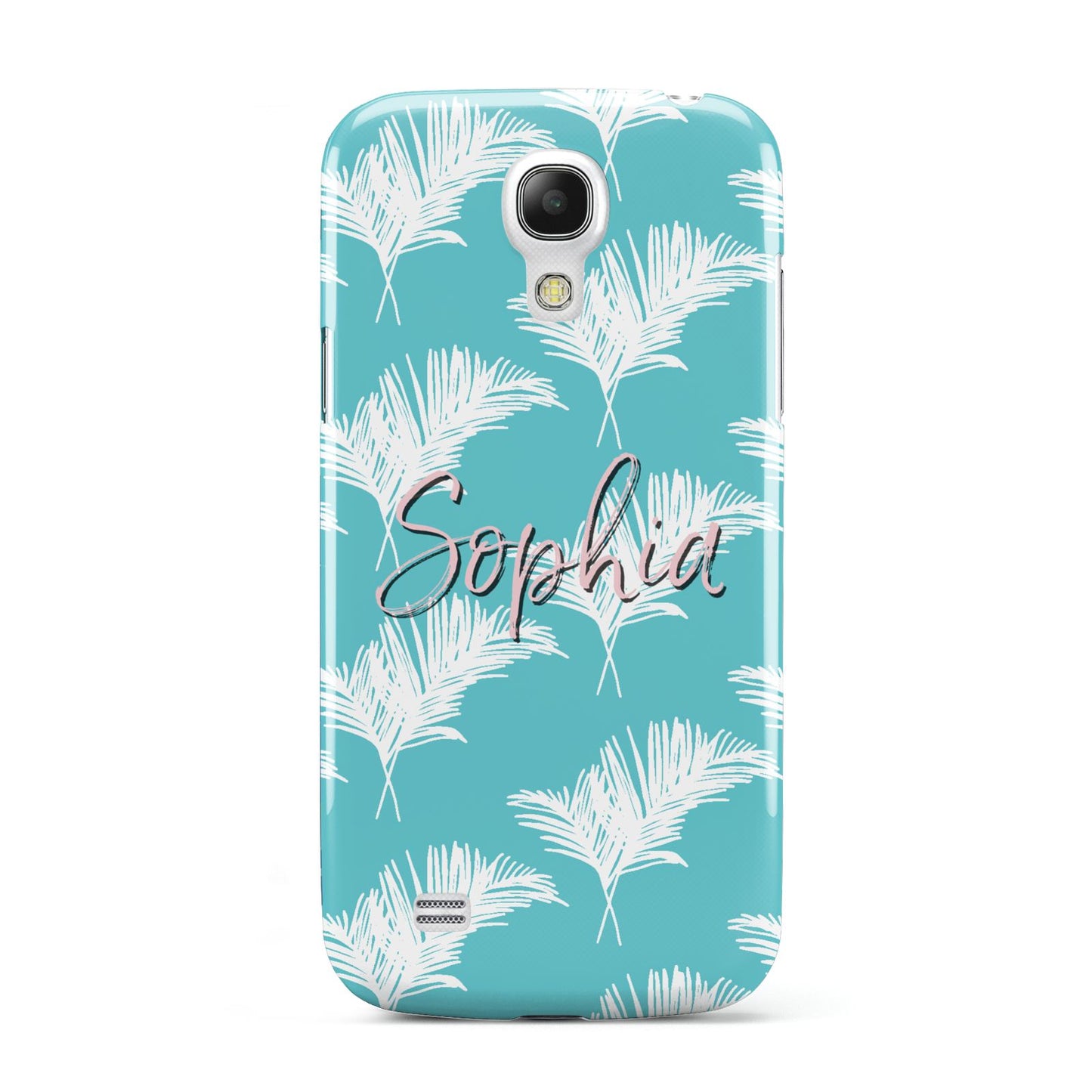 Personalised Blue White Tropical Foliage Samsung Galaxy S4 Mini Case