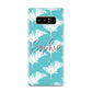 Personalised Blue White Tropical Foliage Samsung Galaxy S8 Case