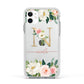 Personalised Blush Floral Monogram Apple iPhone 11 in White with White Impact Case