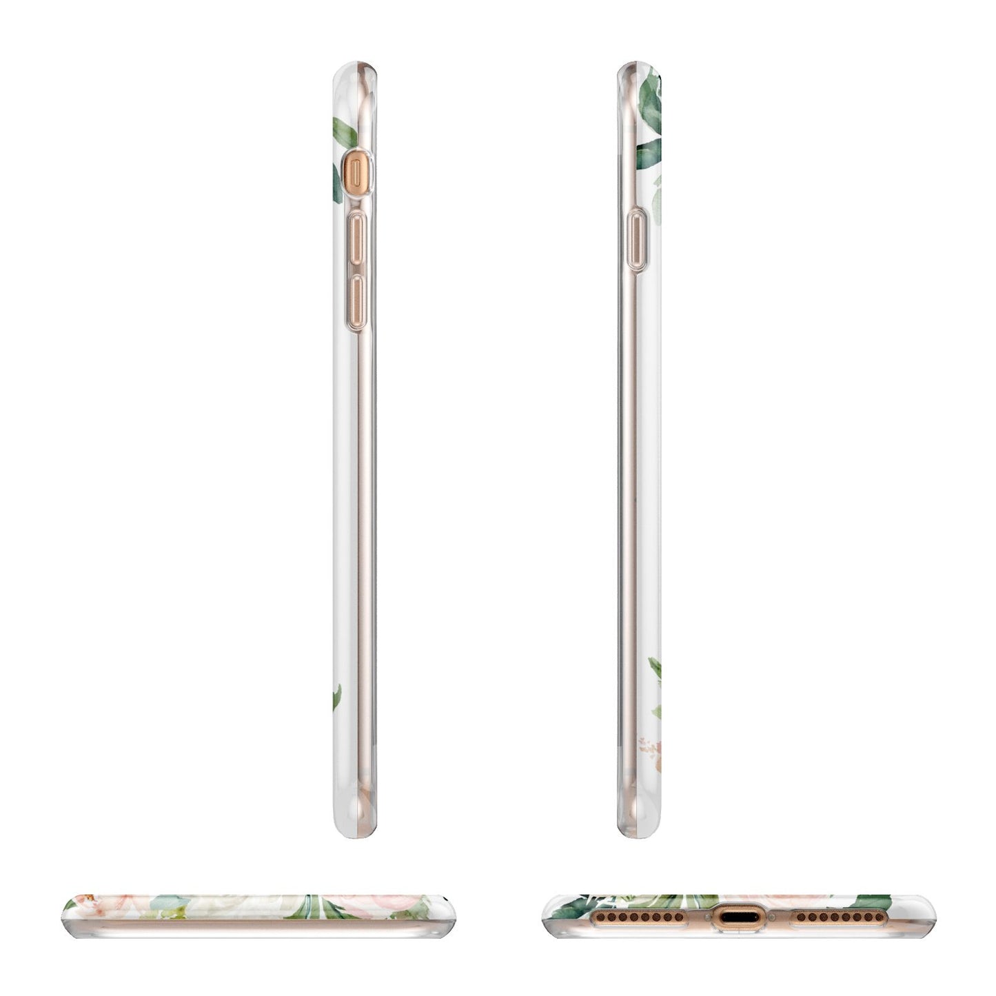Personalised Blush Floral Monogram Apple iPhone 7 8 Plus 3D Wrap Tough Case Alternative Image Angles