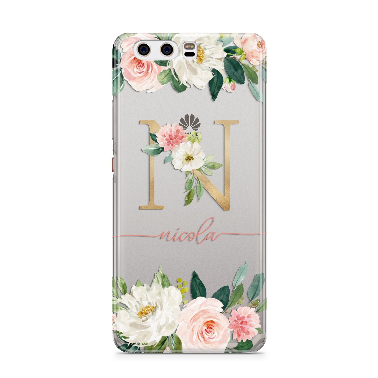 Huawei Monogram Personalised Blush Floral Monogram Huawei Case – Dyefor