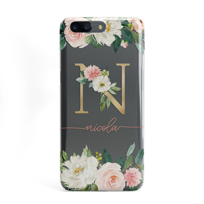 Personalised Blush Floral Monogram OnePlus Case