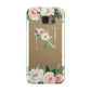 Personalised Blush Floral Monogram Samsung Galaxy Case
