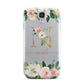 Personalised Blush Floral Monogram Samsung Galaxy S4 Case