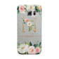 Personalised Blush Floral Monogram Samsung Galaxy S6 Edge Case