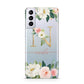Personalised Blush Floral Monogram Samsung S21 Plus Phone Case