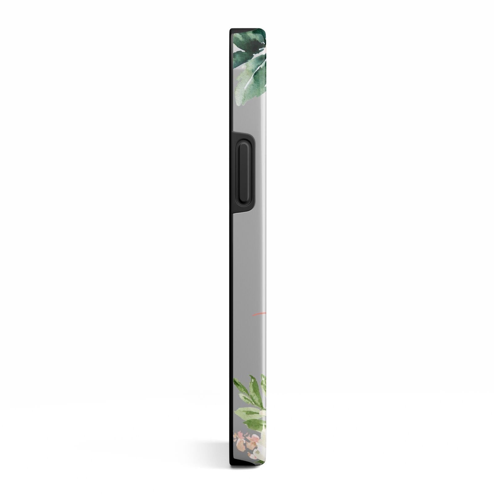 Personalised Blush Floral Monogram iPhone 13 Mini Side Image 3D Tough Case