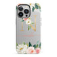 Personalised Blush Floral Monogram iPhone 13 Pro Full Wrap 3D Tough Case