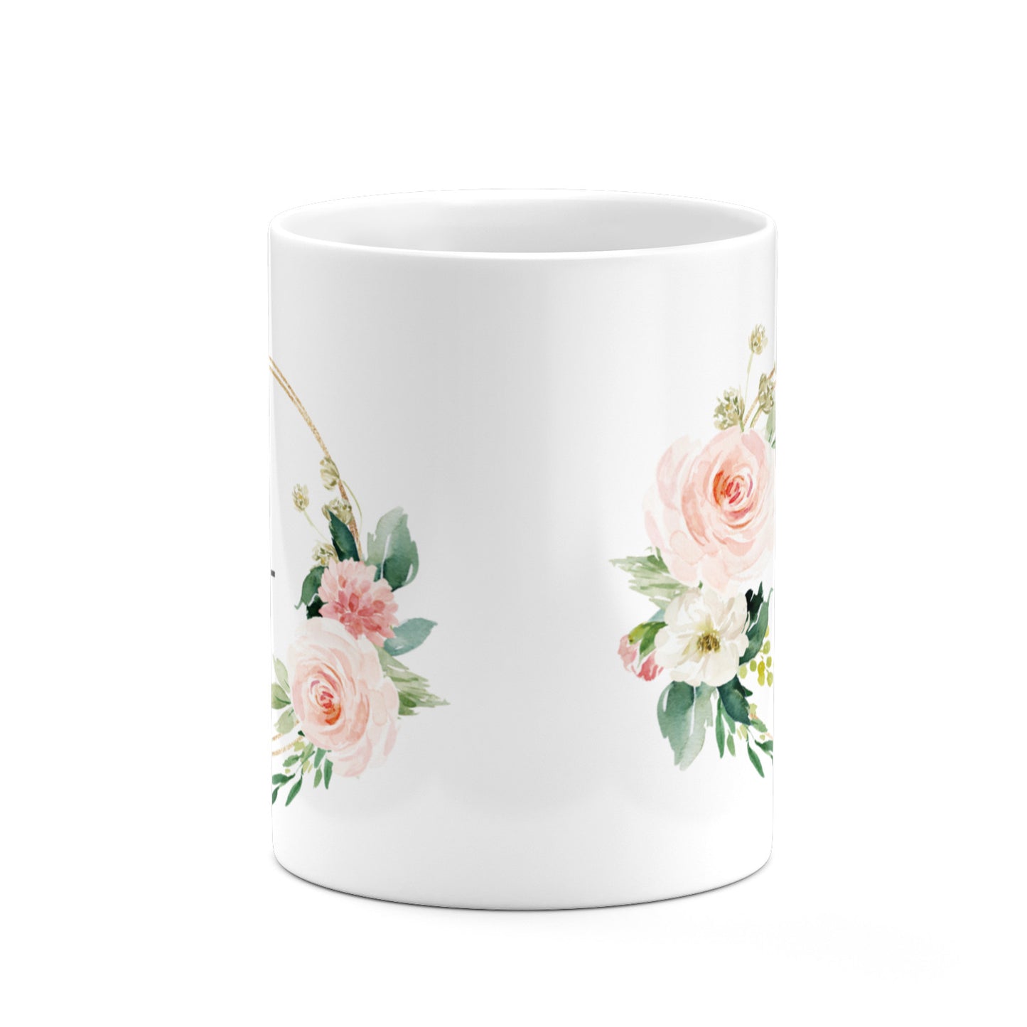 Personalised Blush Floral Wreath 10oz Mug Alternative Image 7
