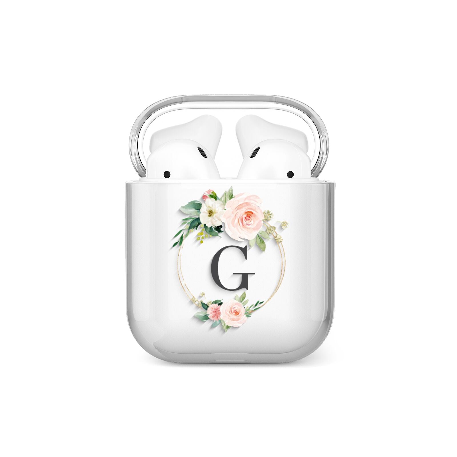 Personalised Blush Floral Wreath AirPods Case
