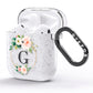Personalised Blush Floral Wreath AirPods Glitter Case Side Image