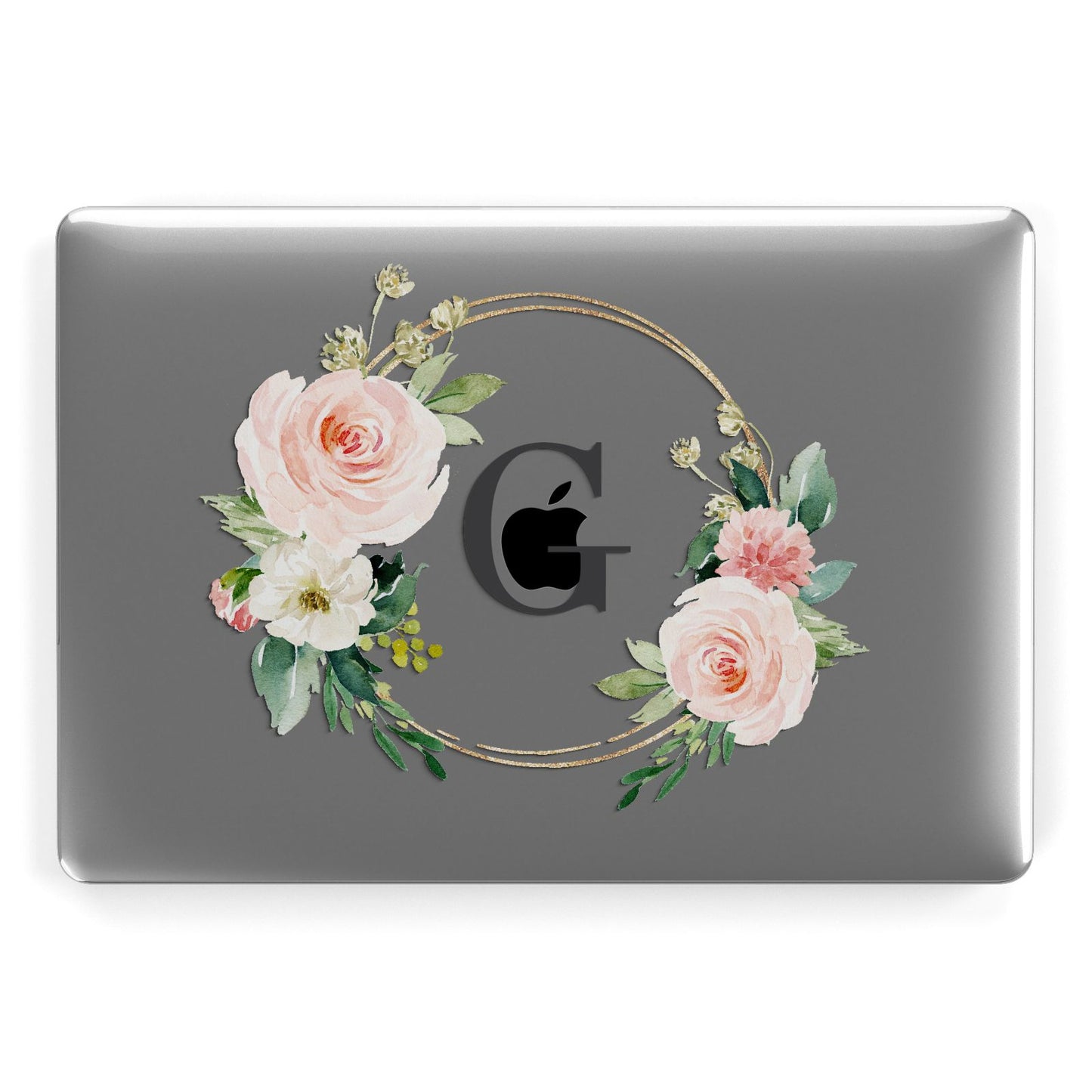 Personalised Blush Floral Wreath Apple MacBook Case