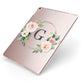 Personalised Blush Floral Wreath Apple iPad Case on Rose Gold iPad Side View